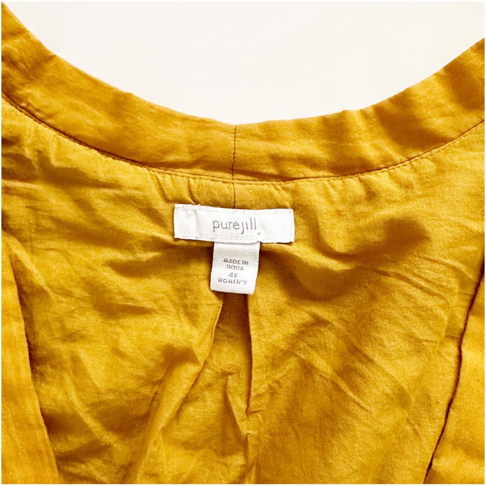 J. Jill Pure Jill Kantha-Stitched Kimono Jacket size 4X Color Golden Rod #238944 - Picture 8 of 13
